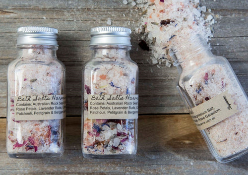 Bath Salts / Rose Patchouli and Lavender Ylang Ylang Blends / 60 gram Bottle