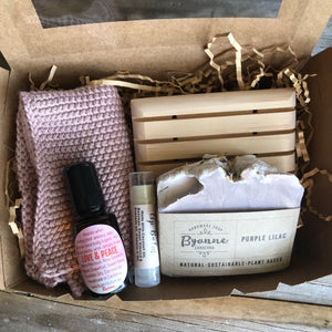 Skin Care Gift Pack /Soap/Bamboo Washer/Lip Balm/Soap Holder/Pulse Point Perfume