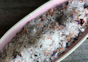 Bath Salts / Harmonising Rose Patchouli / Balancing Lavender Ylang Ylang Blends in 300 gram Bag